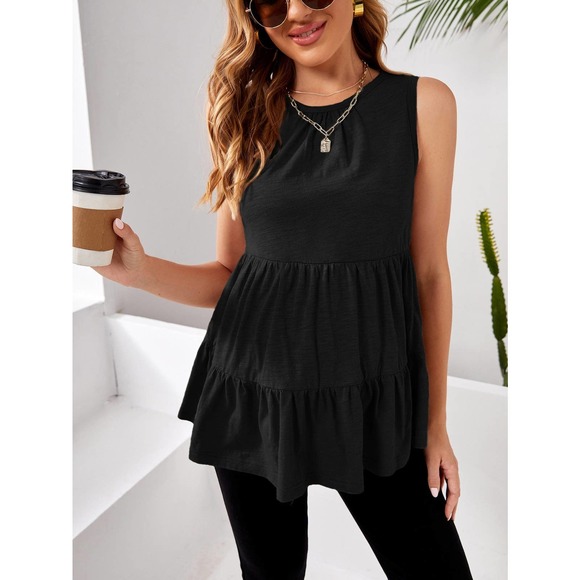 Maternity Peplum tiered Tank Top boho olive green - Picture 8 of 8